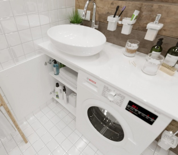 Столешница 110*50 см лдсп белая с кронштейном левая